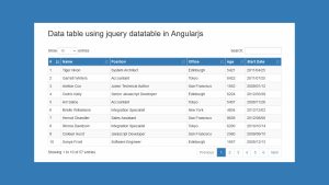 JS Tutorial - Data Table Using Jquery Datatable in Angular JS