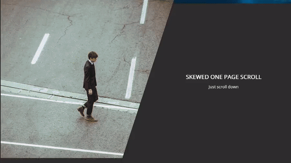 JS Tutorial - Skewed One Page Scroll