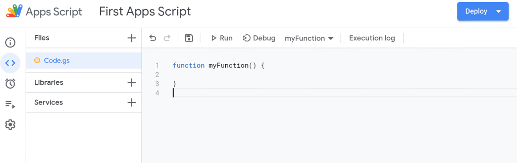 GAS - Creating your first Apps Script